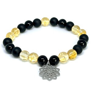 Minerální náramek onyx, citrin - VOSIČKA